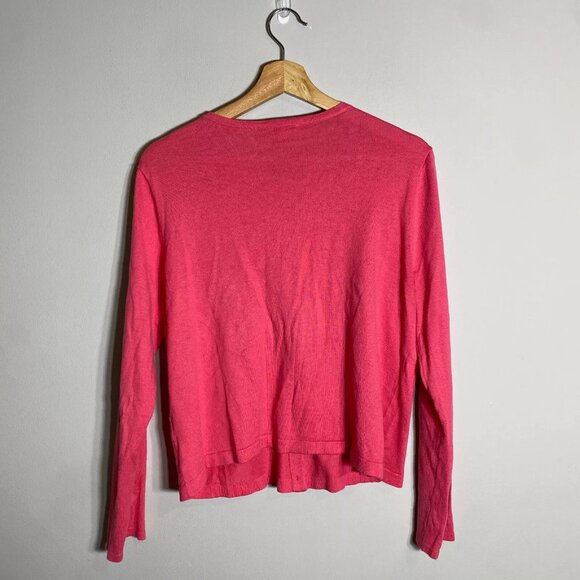 J. Jill Long Sleeve Bamboo Lightweight Knit Cardigan Sweater Women's Medium Pink - Picture 2 of 8